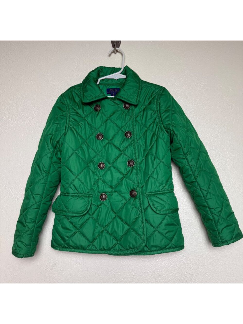 Polo Ralph Lauren Girl's Quilted Barn Jacket in Green Sz S (7)